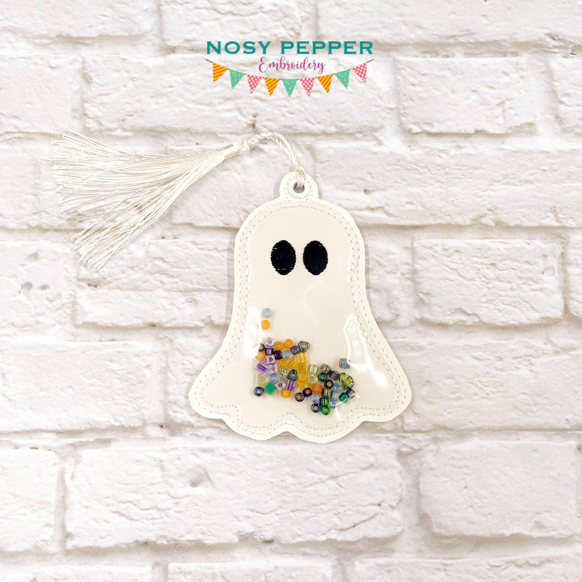 Ghost shaker snap tab and eyelet fob machine embroidery file (single a –  Nosy Pepper Patterns