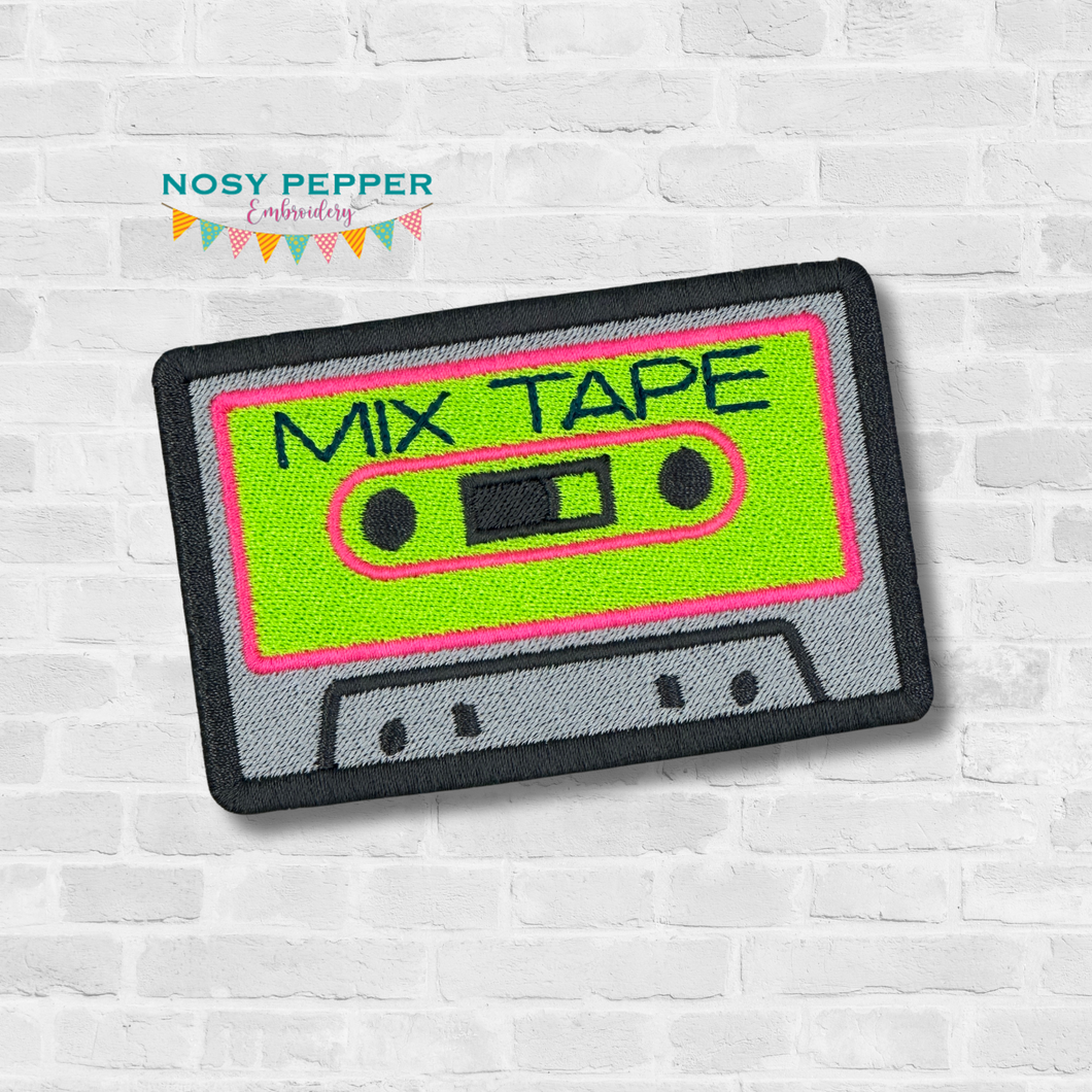 Mix Tape patch machine embroidery design DIGITAL DOWNLOAD