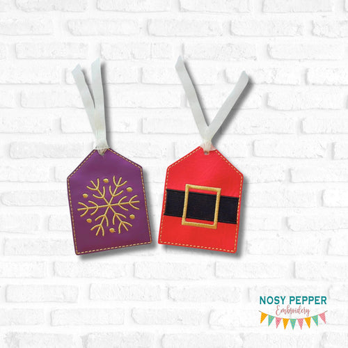 Gift Tag set (2 designs) machine embroidery design DIGITAL DOWNLOAD