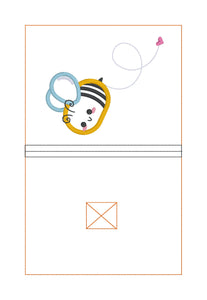 Bee Applique Notebook Cover (2 sizes available) machine embroidery design DIGITAL DOWNLOAD