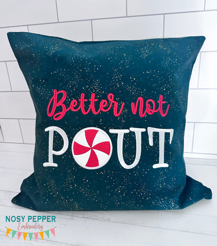 Better Not Pout machine embroidery design (4 sizes included) DIGITAL DOWNLOAD