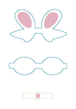 Load image into Gallery viewer, Bunny Bow (2 sizes included) machine embroidery design DIGITAL DOWNLOAD