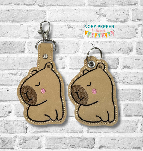 Capybara snap tab and eyelet fob Nov 24 Mystery Bundle (single and multi files included) machine embroidery file DIGITAL DOWNLOAD