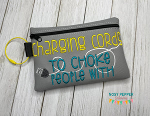 Charging Cords ITH Bag 4 sizes available machine embroidery design DIGITAL DOWNLOAD