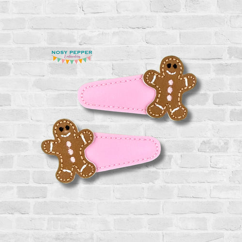 Gingerbread barrette cover machine embroidery design DIGITAL DOWNLOAD