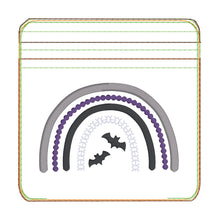 Load image into Gallery viewer, Halloween Bow set machine embroidery file (bookmark/bag tag/ornament, snaptab and eyelet fob included with single and multi files) DIGITAL DOWNLOAD