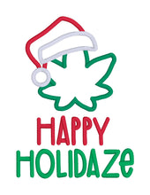 Load image into Gallery viewer, Happy Holidaze applique machine embroidery design (4 sizes included) DIGITAL DOWNLOAD