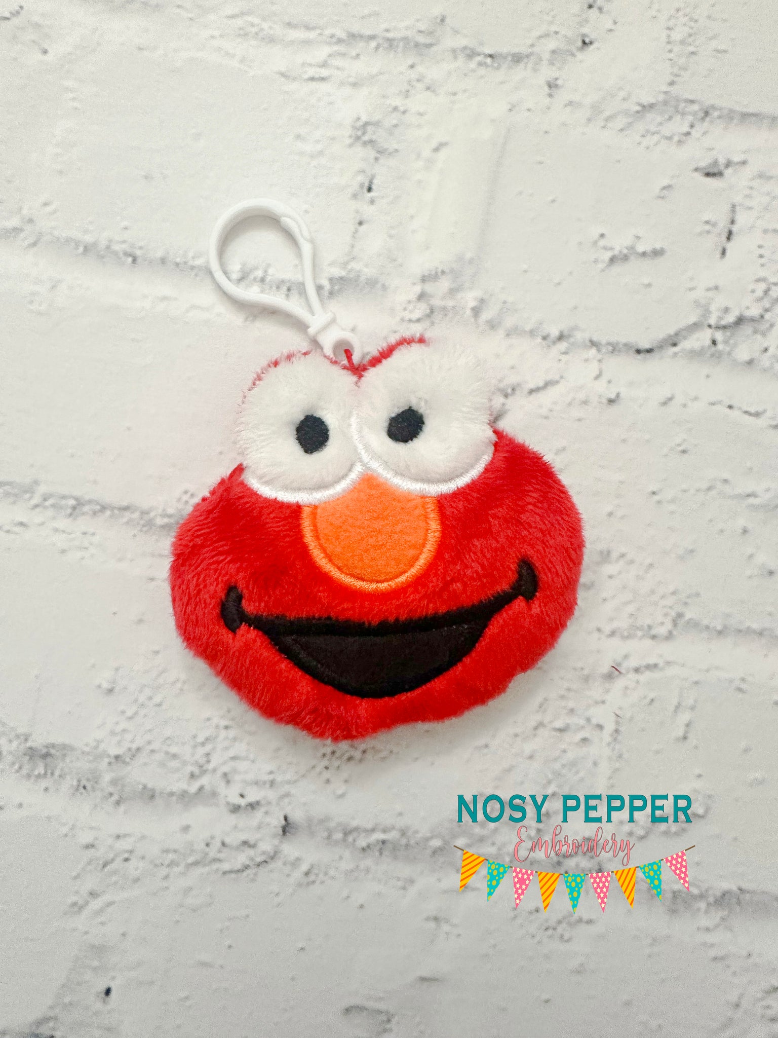 Happy Red Monster Stuffie (6 Sizes Included) Machine Embroidery Design 