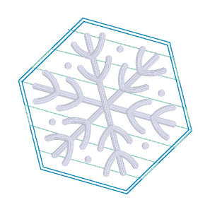 Hexie Snowflake Mug rug envelope style machine embroidery design (6 sizes included) DIGITAL DOWNLOAD