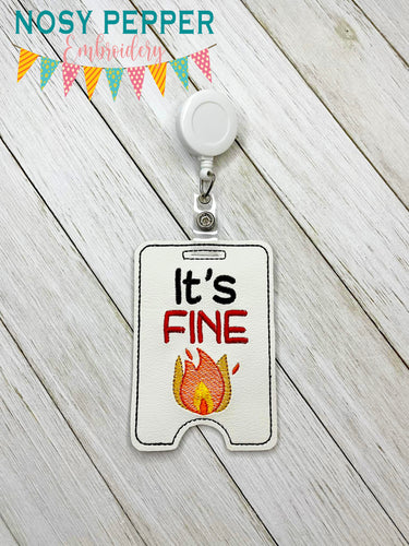 It's Fine badge reel case machine embroidery design DIGITAL DOWNLOAD May 24 Mystery Bundle