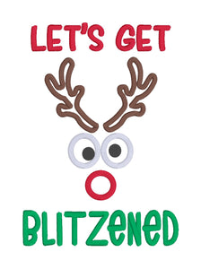 Let's Get Blitzed applique machine embroidery design (4 sizes included) DIGITAL DOWNLOAD