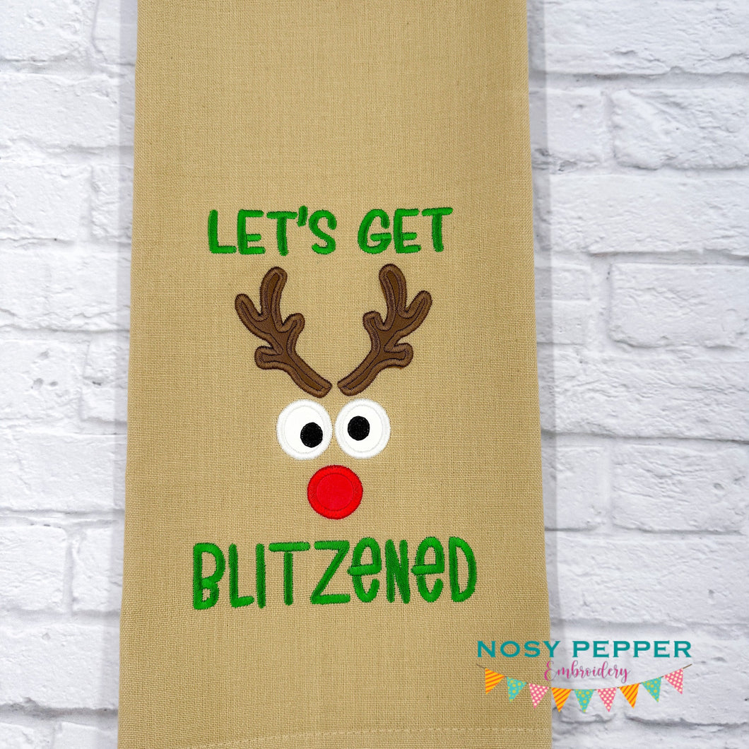 Let's Get Blitzed applique machine embroidery design (4 sizes included) DIGITAL DOWNLOAD