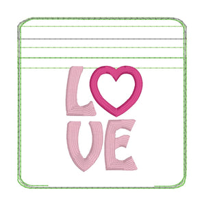 Love applique ITH Bag embroidery design (5 sizes available) DIGITAL DOWNLOAD