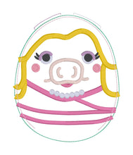 Load image into Gallery viewer, Bossy Pig stuffie (5 sizes included) machine embroidery design DIGITAL DOWNLOAD