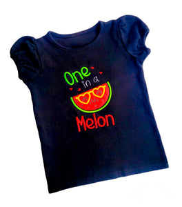 One In A Melon applique machine embroidery design (4 sizes included) DIGITAL DOWNLOAD