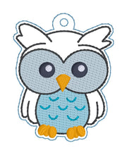 Load image into Gallery viewer, Owl sketchy snap tab and eyelet fob SEPT 24 MYSTERY BUNDLE (single and multi files included) machine embroidery file DIGITAL DOWNLOAD