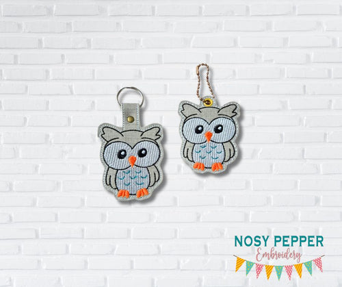 Owl sketchy snap tab and eyelet fob SEPT 24 MYSTERY BUNDLE (single and multi files included) machine embroidery file DIGITAL DOWNLOAD