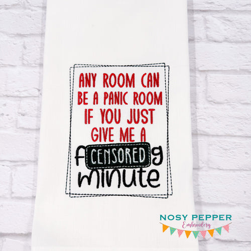 Panic Room machine embroidery design (4 sizes included) DIGITAL DOWNLOAD