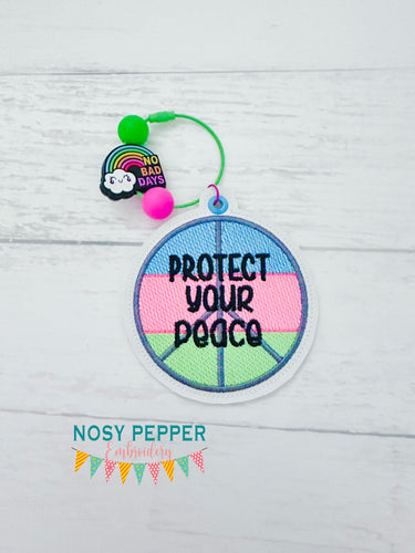 Protect Your Peace bagtag Oct 24 Mystery Bundle bookmark/ornament/bag tag machine embroidery design DIGITAL DOWNLOAD