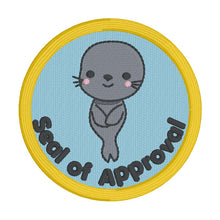 Load image into Gallery viewer, Seal Of Approval patch SEPT 24 MYSTERY BUNDLE (2 sizes included) machine embroidery design DIGITAL DOWNLOAD