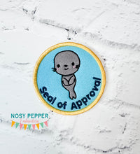 Load image into Gallery viewer, Seal Of Approval patch SEPT 24 MYSTERY BUNDLE (2 sizes included) machine embroidery design DIGITAL DOWNLOAD