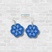 Load image into Gallery viewer, Snowflake ITH earrings Nov 24 Patreon Bundle machine embroidery design DIGITAL DOWNLOAD