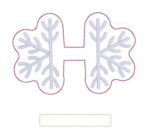 Snowflake ITH Bow (2 sizes included) machine embroidery design DIGITAL DOWNLOAD