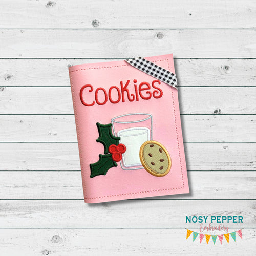 Cookies applique Notebook Cover (2 sizes available) machine embroidery design DIGITAL DOWNLOAD