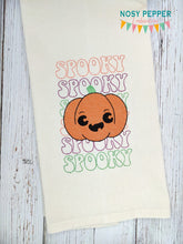 Load image into Gallery viewer, Spooky Pumpkin embroidery design (5 sizes included) DIGITAL DOWNLOAD