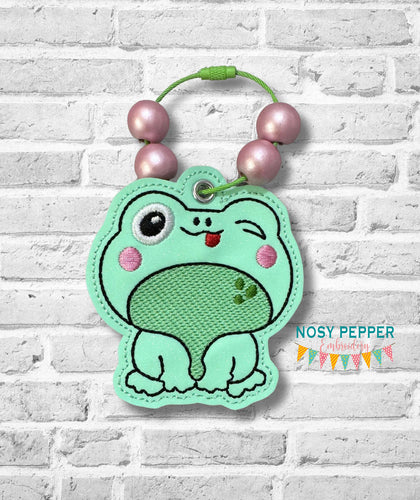 Winking Frog bagtag SEPT 24 MYSTERY BUNDLE bookmark/ornament/bag tag machine embroidery design DIGITAL DOWNLOAD