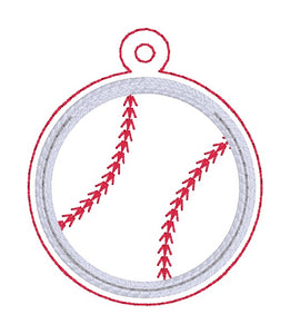 Baseball Applique Shaker snap tab and eyelet fob machine embroidery file (single and multi files included) DIGITAL DOWNLOAD