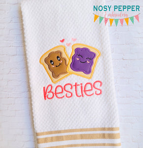 Besties applique machine embroidery design (4 sizes included) DIGITAL DOWNLOAD