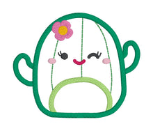 Load image into Gallery viewer, Cactus Squishy Applique machine embroidery design (5 sizes included) DIGITAL DOWNLOAD