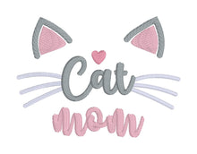 Load image into Gallery viewer, Cat Mom machine embroidery design (5 sizes included) DIGITAL DOWNLOAD