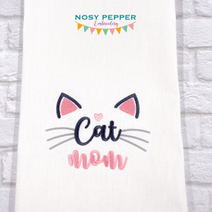 Cat Mom machine embroidery design (5 sizes included) DIGITAL DOWNLOAD