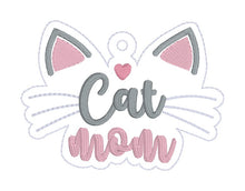 Load image into Gallery viewer, Cat Mom bookmark machine embroidery file DIGITAL DOWNLOAD