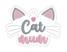 Load image into Gallery viewer, Cat Mum bookmark machine embroidery file DIGITAL DOWNLOAD