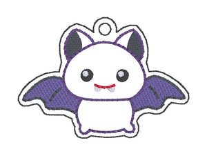 Cute Bat eyelet fob and snap tab set (singles and multis included) machine embroidery design DIGITAL DOWNLOAD