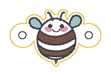 Load image into Gallery viewer, Cute Bees Shoe Charm machine embroidery design single and multi files (3 versions included) DIGITAL DOWNLOAD