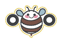 Load image into Gallery viewer, Cute Bees Shoe Charm machine embroidery design single and multi files (3 versions included) DIGITAL DOWNLOAD