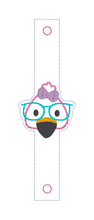 Load image into Gallery viewer, Flamingo Glasses Shoe Charm machine embroidery design single and multi files (3 versions included) DIGITAL DOWNLOAD