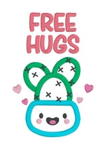 Load image into Gallery viewer, Free Hugs Applique machine embroidery design (5 sizes included) DIGITAL DOWNLOAD