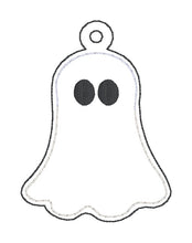 Load image into Gallery viewer, Ghost shaker snap tab and eyelet fob machine embroidery file (single and multi files included) DIGITAL DOWNLOAD