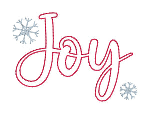 Joy raw edge applique machine embroidery design (6 sizes included) DIGITAL DOWNLOAD