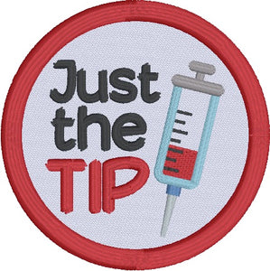 Just The Tip patch (2 sizes included) machine embroidery design DIGITAL DOWNLOAD