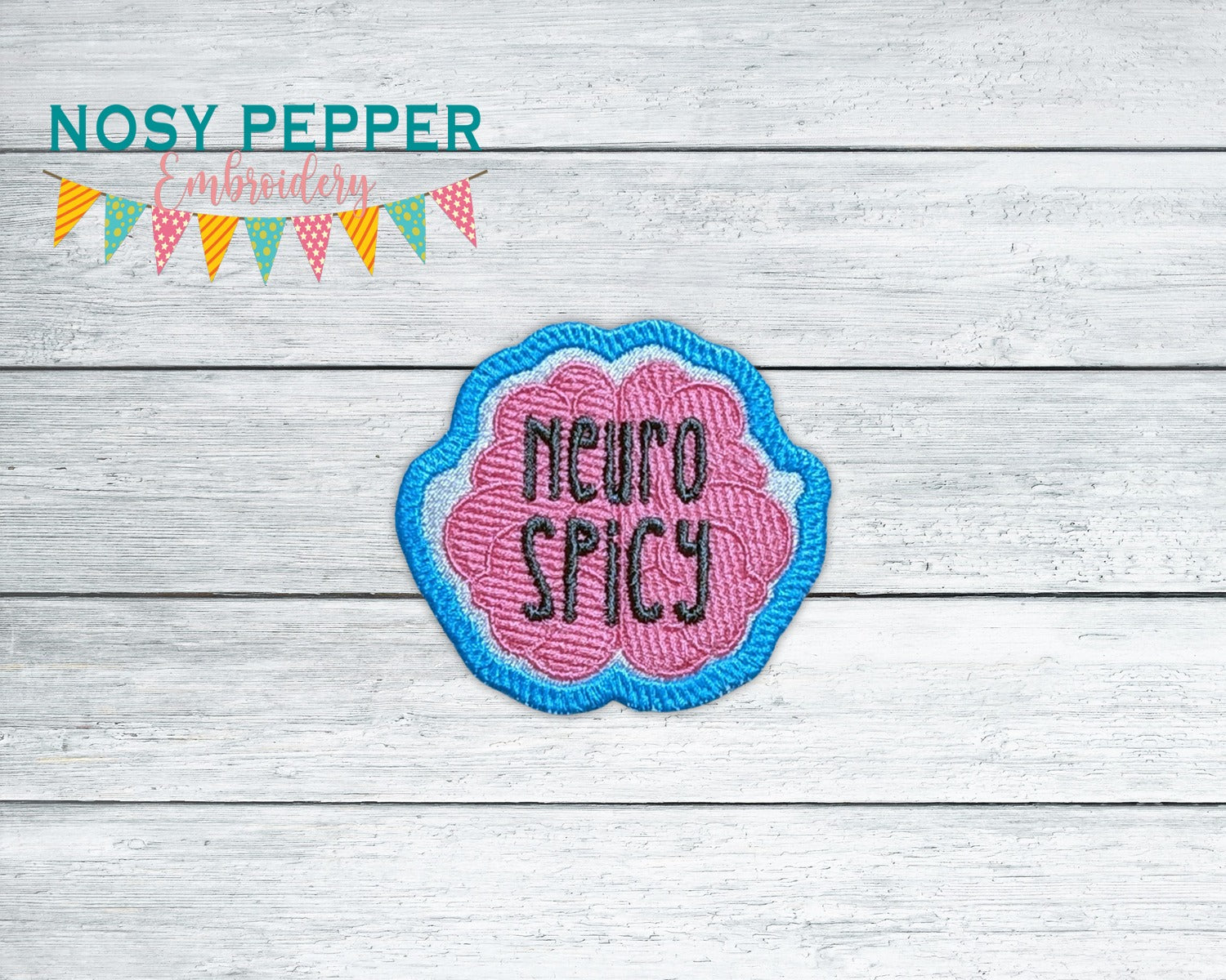 Neuro-Spicy patch machine embroidery design (2 sizes included) DIGITAL ...