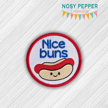 Load image into Gallery viewer, Nice Buns patch machine embroidery design (2 sizes included) DIGITAL DOWNLOAD