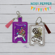 Load image into Gallery viewer, Shaker lanyard card case machine embroidery design (eyelet and snap tab designs included) DIGITAL DOWNLOAD