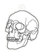 Load image into Gallery viewer, Simple Skull bookmark machine embroidery file DIGITAL DOWNLOAD