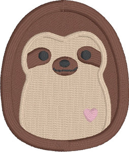 Sloth squishy 3in patch machine embroidery design DIGITAL DOWNLOAD